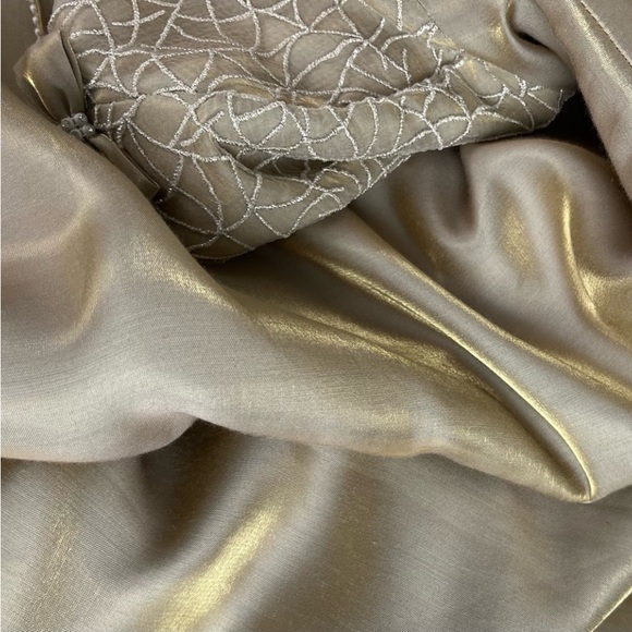 VINTAGE Y2K 90s Handmade Metallic Silky Bow Strap Prom Dress Homecoming 2000s - Picture 14 of 16